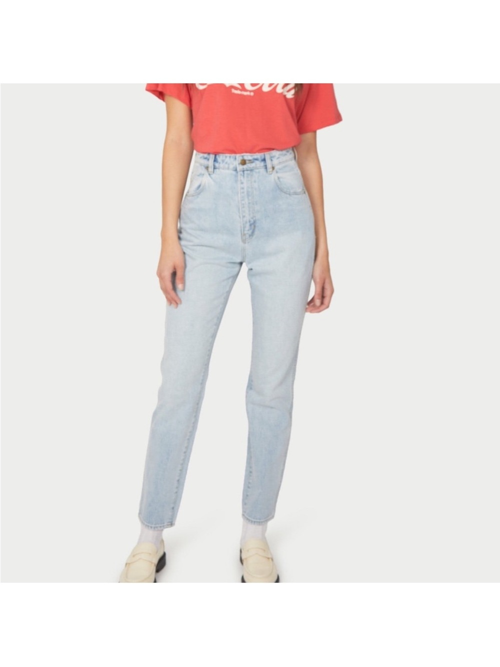 Rolla’s Elle High-Rise Straight Leg Jeans in Light Wash - Women- Size 27